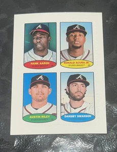 Francobolli Ronald Acuna Jr, Hank Aaron, Riley e Swanson 2023 Topps Heritage Braves - Foto 1 di 2