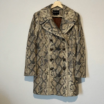 Etcetera Snakeskin Double Breasted Button Down Jacket Coat Women's Size 6 - Image 1 of 4