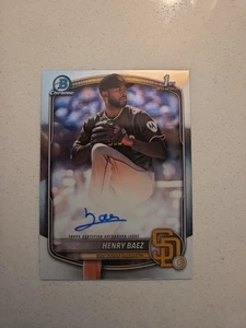 Henry Baez 2025 Bowman Chrome Autograph #CPA-HBA 1st Prospect San Diego Padres - Picture 1 of 2