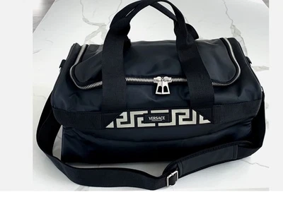 Versace Fragrances Black Duffle with Silver Tone Zipper Travel Overnight Bag New - Image 1 of 4