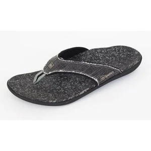 Spenco Men's Yumi Canvas Sandal Flip-Flop Thong - Black - Size 10M - Picture 1 of 6