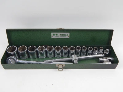 SK Professional Tools 1/2" Drive 18pc Shallow Chrome Socket Set 7/16" to 1-1/4" - Image 1 of 4