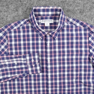 Mizzen Main Shirt Mens XL Trim Fit Performance Stretch Button Down Plaid - Picture 1 of 11