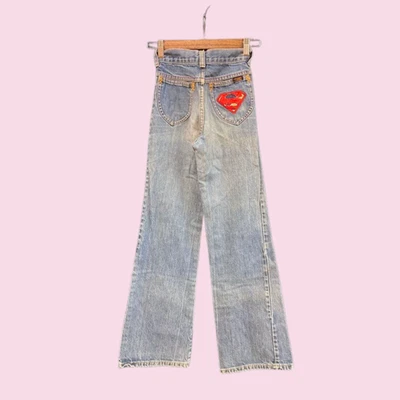 HASH JEANS AÑOS 70 Juvenil Unisex Acampanado Denim con Parche Superman Foto 1 de 4