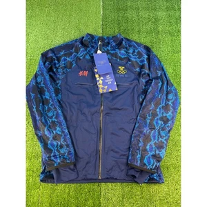 Neu mit Etikett H&M Schweden Olympia Team Jacke blau Schlangenmuster durchgehender Reißverschluss leicht Medium - Bild 1 von 7