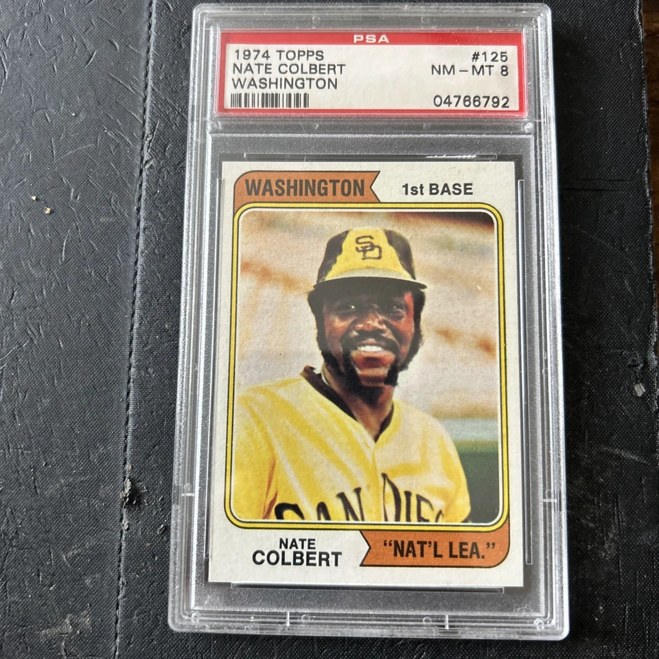 1974 Topps Nate Colbert #125 Washington PSA 8 - Image 1 of 2