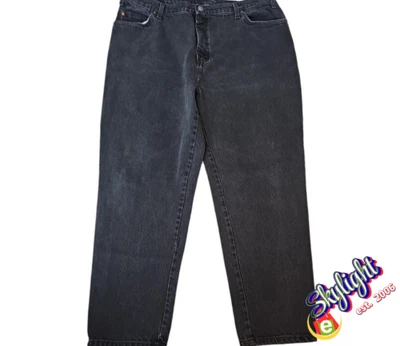 Pantalones de mezclilla premium Route 66 negros delanteros planos calce regular para hombre talla 40" x 30" Foto 1 de 4