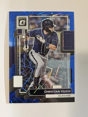 Christian Yelich 2022 Donruss Optic Blue Velocity Prizm /99 ✨️Envio no dia seguinte  - Imagem 1 de 2