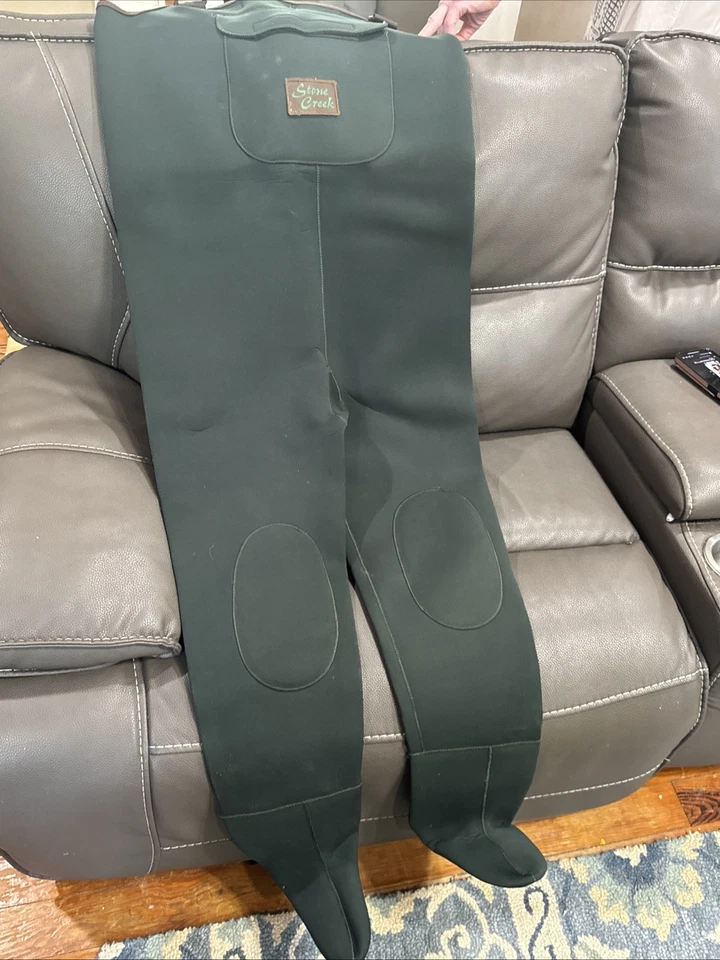 Stone Creek Mens LgSm Regular Green Neoprene Waders Stocking Foot Waders F1 - Image 1 of 4