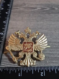  Badge Pin Cockade,Kokarda Cap,Double headed Eagle Simbol of Russian Fed Me - Picture 1 of 2