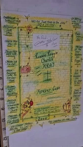 CHARLES SALVADOR ORIGINAL HANDSIGNIERT ZITAT AUFKLEBER JAHR GESCHICHTE COA - Bild 1 von 2