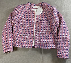 IRO Pink Mopa Tweed Open Front Jacket Size 6 (US) 38 (EUR) Neu mit Etikett - Bild 1 von 10