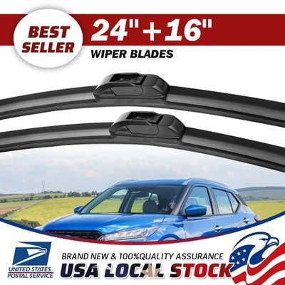 2pcs Front Windshield Wiper Blade For 2008-2012 Subaru Impreza 24" & 16" Set - Image 1 of 4