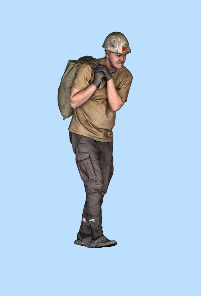 Resin 1/87 Mini Diorama Painted Woker Series Scene Props Toys Carrying Worker 51 - Image 1 of 1