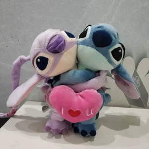 20Cm Lilo and Stitch Plush Toys Holding Love Stitch Angel Stuffed Soft Doll for - Picture 1 of 5