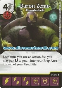 Baron Zemo Thunderbolt #107 - Age of Ultron - Marvel Dice Masters - Picture 1 of 1