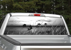 Ducks Flying Scenery (black and white) Rear Window Decal Graphic for Truck SUV - Picture 1 of 5