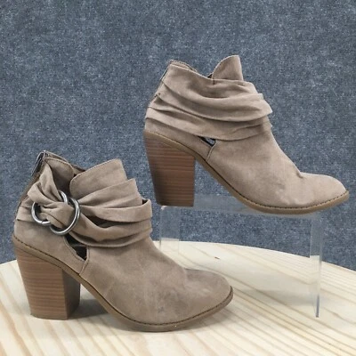 Botas Rampage para Mujer 8 M Vappy Informales Espalda Cremallera Botín Marrón Tela Tacones Foto 1 de 4