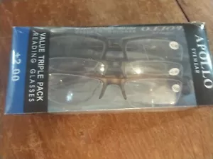 NUEVO - Gafas de lectura - + 2,00 Juego de 3 pares -2 (1-po-42) - Imagen 1 de 4