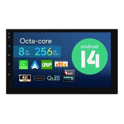 Xtrons 7 Zoll QLED Autoradio Android 2 DIN Octa Core 8G+256GB GPS CarPlay DSP - Bild 1 von 4