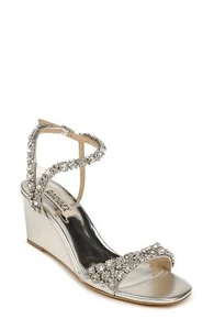 Badgley Mischka Gali Crystal Embellished Evening Wedge - Picture 1 of 9