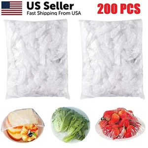 200x Plastic Wrap Disposable Bowl Lid Can Lid Food Lid Stretch Fresh-keeping Lid - Picture 1 of 19