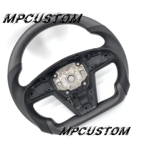 Fit For Tesla Model S X 2014-2023 YOKE Real Matte Carbon Fiber Steering Wheel - Bild 1 von 9