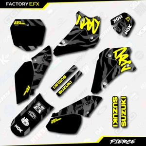 Black Yellow Fierce Racing Graphics Sticker Kit fits Suzuki DRZ125 01-07 DRZ 125 - Bild 1 von 2