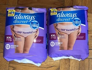 2 Paquetes de Siempre Discreto XXL Máximo 13ct (Cantidad. 2 = 26 Total Ropa Interior Nueva - Imagen 1 de 1