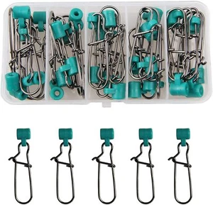 30pcs Fishing Line Sinker Slide with Duo Lock Hooked Clip Snap Fishing Hook Clip - Picture 1 of 4