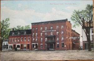 Westfield, MA 1910 Postcard, Park Square Hotel, Massachusetts Mass - Picture 1 of 1