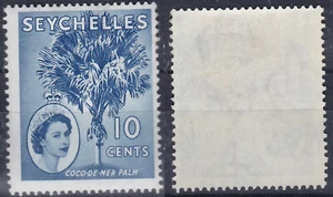 Seychelles 1956 ('54) 10c. Elizabeth II Palm Tree Blue Sc-176 MNH OG - Picture 1 of 1