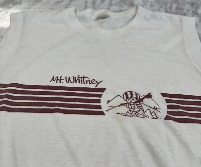 Vintage My Whitney Sleeveless Shirt Medium Thrashed Thin Old Davey Crockett - Image 1 of 4