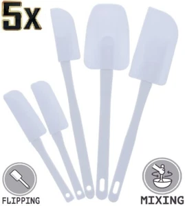 5Pcs Flexible Spatulas Cooking Baking Mixing Icing Bowl Scraper Kitchen Utensil - Picture 1 of 7