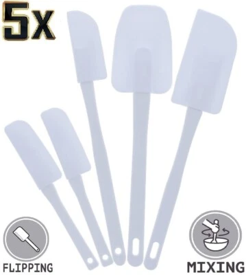 5Pcs Flexible Spatulas Cooking Baking Mixing Icing Bowl Scraper Kitchen Utensil - Image 1 of 4