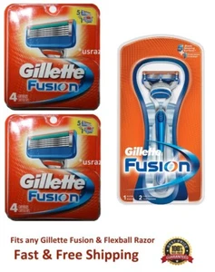 10 hojas de afeitar manuales Gillette Fusion 5 para hombre cartuchos de recarga mango de afeitadora 4 8 - Imagen 1 de 3