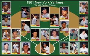 1961 NEW YORK YANKEES POSTER World Series Team Mickey Mantle Decor Xmas Gift 61 - Picture 1 of 2