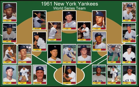 1961 NEW YORK YANKEES POSTER World Series Team Mickey Mantle Decor Xmas Gift 61 Cover