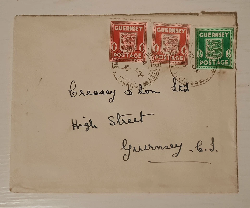 1941 Guernsey occupation stamps on envelope. Sark post mark with variety see det - Image 1 of 1