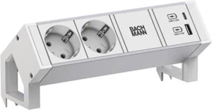 Bachmann Steckdosenleiste DESK2 ALU WHITE 937.402 (937.402) - Foto 1 di 1