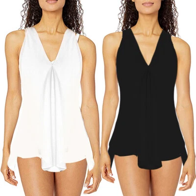 Women's Sleeveless Vest Tops Ladies Summer Casual T-Shirt Tank Blouse Plus Size - Image 1 of 4