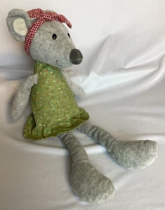🍒 Gund Neighborwood Meadow 4040203 grau Maus Blumen Kleid baumelnde Beine 15" 🍒 - Bild 1 von 8