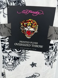 Ed Hardy Throw Blanket White 60”x70” - Picture 1 of 2