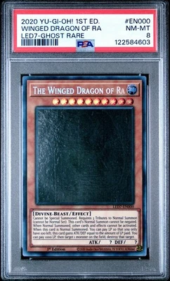 Yugioh The Winged Dragon of Ra LED7-EN000 1st Edition Ghost Rare PSA 8 NM-MT - Image 1 of 2