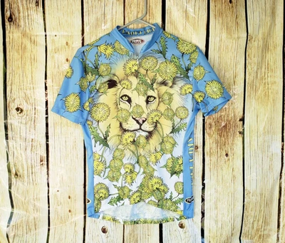 🔥 Dandy Lion Primal Wear Cycling Jersey Women's Large L Blue Yellow - Image 1 of 4