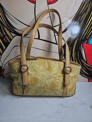 Tignanello Yellow Textile Fabric/Leather Strap Shoulderbag 12.5x7x4" - Image 1 of 4