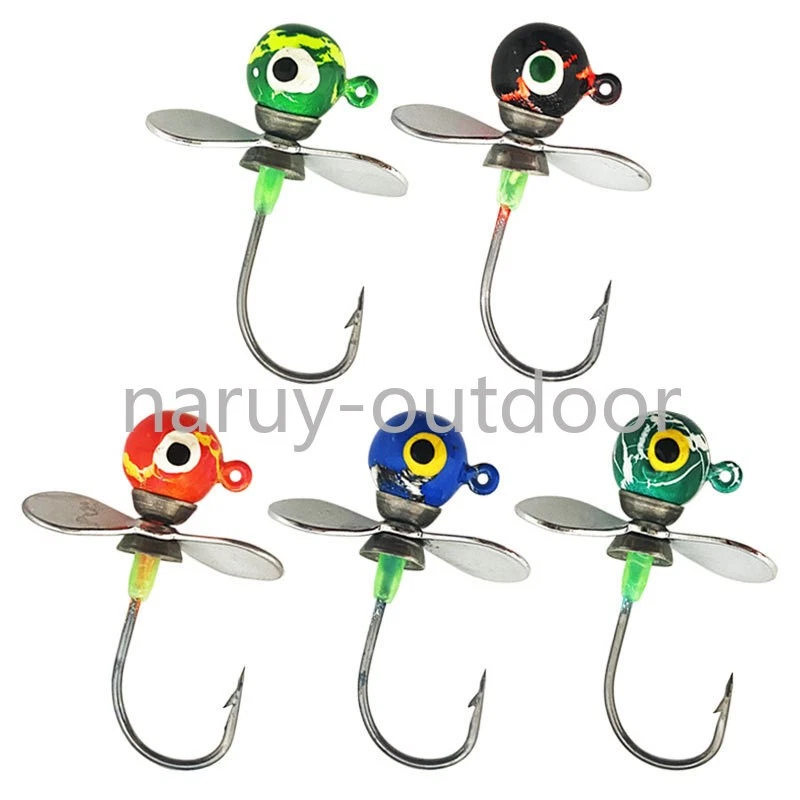 10 STCK. Propeller Runde Kugel Jigköpfe Haken für Crappie Zander Bass 1/6... - Bild 1 von 4