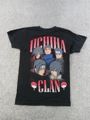 Camiseta Naruto Shippuden XS Niños Manga Corta Negra Clan Uchiha Estampado Gráfico Foto 1 de 4