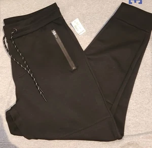 NWT Mens Aeropostale Black Sweatpants Joggers Medium Drawstring Pockets - Picture 1 of 12