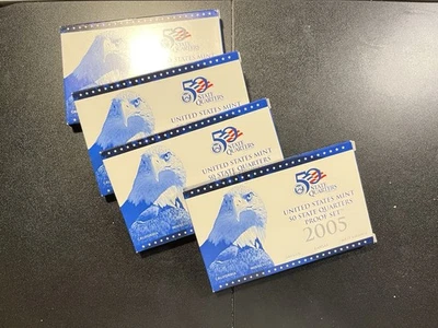 4 - 2005 S United States Mint 50 State Quarters 5 Coin Proof Set OGP - Image 1 of 4